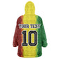 Custom Senegal National Football Kid Wearable Blanket Hoodie Lions Of Teranga Leopard Print Tribal Flag Graphic