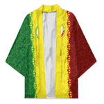 Custom Senegal National Football Kimono Lions Of Teranga Leopard Print Tribal Flag Graphic