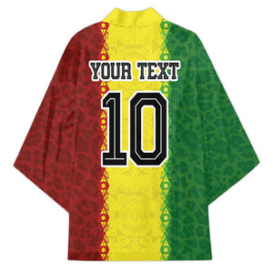 Custom Senegal National Football Kimono Lions Of Teranga Leopard Print Tribal Flag Graphic