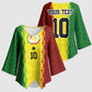 Custom Senegal National Football Kimono Sleeve Blouse Lions Of Teranga Leopard Print Tribal Flag Graphic
