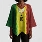 Custom Senegal National Football Kimono Sleeve Blouse Lions Of Teranga Leopard Print Tribal Flag Graphic