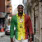 Custom Senegal National Football Long Sleeve Button Shirt Lions Of Teranga Leopard Print Tribal Flag Graphic