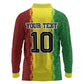 Custom Senegal National Football Long Sleeve Polo Shirt Lions Of Teranga Leopard Print Tribal Flag Graphic