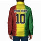 Custom Senegal National Football Padded Jacket Lions Of Teranga Leopard Print Tribal Flag Graphic