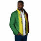 Custom Senegal National Football Padded Jacket Lions Of Teranga Leopard Print Tribal Flag Graphic