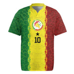 Custom Senegal National Football Rugby Jersey Lions Of Teranga Leopard Print Tribal Flag Graphic