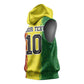 Custom Senegal National Football Sleeveless Hoodie Lions Of Teranga Leopard Print Tribal Flag Graphic