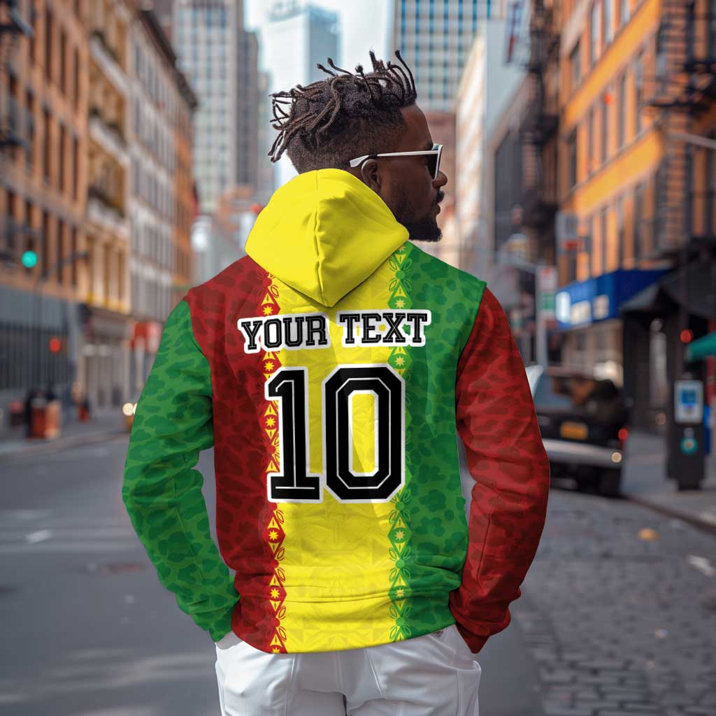 Custom Senegal National Football Zip Hoodie Lions Of Teranga Leopard Print Tribal Flag Graphic