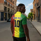 Custom Senegal National Football Zipper Polo Shirt Lions Of Teranga Leopard Print Tribal Flag Graphic