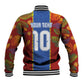 Custom DR Congo National Football Baseball Jacket The Leopards Tropical Jungle Leaf Botanical Art