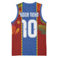 Custom DR Congo National Football Basketball Jersey The Leopards Tropical Jungle Leaf Botanical Art