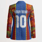 Custom DR Congo National Football Blazer The Leopards Tropical Jungle Leaf Botanical Art