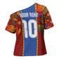 Custom DR Congo National Football Cross Shoulder Shirt The Leopards Tropical Jungle Leaf Botanical Art