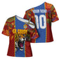 Custom DR Congo National Football Cross Shoulder Shirt The Leopards Tropical Jungle Leaf Botanical Art