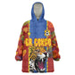 Custom DR Congo National Football Kid Wearable Blanket Hoodie The Leopards Tropical Jungle Leaf Botanical Art