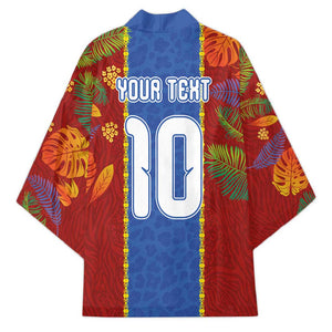 Custom DR Congo National Football Kimono The Leopards Tropical Jungle Leaf Botanical Art