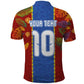 Custom DR Congo National Football Polo Shirt The Leopards Tropical Jungle Leaf Botanical Art