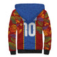 Custom DR Congo National Football Sherpa Hoodie The Leopards Tropical Jungle Leaf Botanical Art