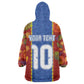 Custom DR Congo National Football Wearable Blanket Hoodie The Leopards Tropical Jungle Leaf Botanical Art