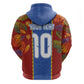 Custom DR Congo National Football Zip Hoodie The Leopards Tropical Jungle Leaf Botanical Art