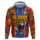 Custom DR Congo National Football Zip Hoodie The Leopards Tropical Jungle Leaf Botanical Art
