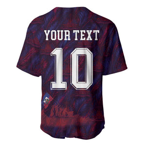 Custom Haiti National Football Baseball Jersey Les Grenadiers Feather Pattern Coat Of Arms Art
