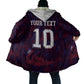 Custom Haiti National Football Cloak Les Grenadiers Feather Pattern Coat Of Arms Art