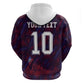 Custom Haiti National Football Hoodie Les Grenadiers Feather Pattern Coat Of Arms Art