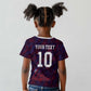 Custom Haiti National Football Kid T shirt Les Grenadiers Feather Pattern Coat Of Arms Art