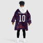 Custom Haiti National Football Kid Wearable Blanket Hoodie Les Grenadiers Feather Pattern Coat Of Arms Art