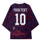 Custom Haiti National Football Kimono Les Grenadiers Feather Pattern Coat Of Arms Art