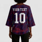 Custom Haiti National Football Kimono Sleeve Blouse Les Grenadiers Feather Pattern Coat Of Arms Art