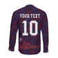 Custom Haiti National Football Long Sleeve Button Shirt Les Grenadiers Feather Pattern Coat Of Arms Art