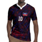 Custom Haiti National Football Rugby Jersey Les Grenadiers Feather Pattern Coat Of Arms Art