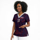 Custom Haiti National Football Scrub Top Les Grenadiers Feather Pattern Coat Of Arms Art