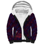 Custom Haiti National Football Sherpa Hoodie Les Grenadiers Feather Pattern Coat Of Arms Art