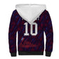 Custom Haiti National Football Sherpa Hoodie Les Grenadiers Feather Pattern Coat Of Arms Art