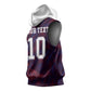 Custom Haiti National Football Sleeveless Hoodie Les Grenadiers Feather Pattern Coat Of Arms Art
