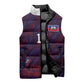 Custom Haiti National Football Sleeveless Puffer Jacket Les Grenadiers Feather Pattern Coat Of Arms Art