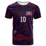 Custom Haiti National Football T shirt Les Grenadiers Feather Pattern Coat Of Arms Art
