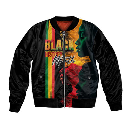 Afro - Black History Month Bomber Jacket Black Soul - I'm Black Every Month