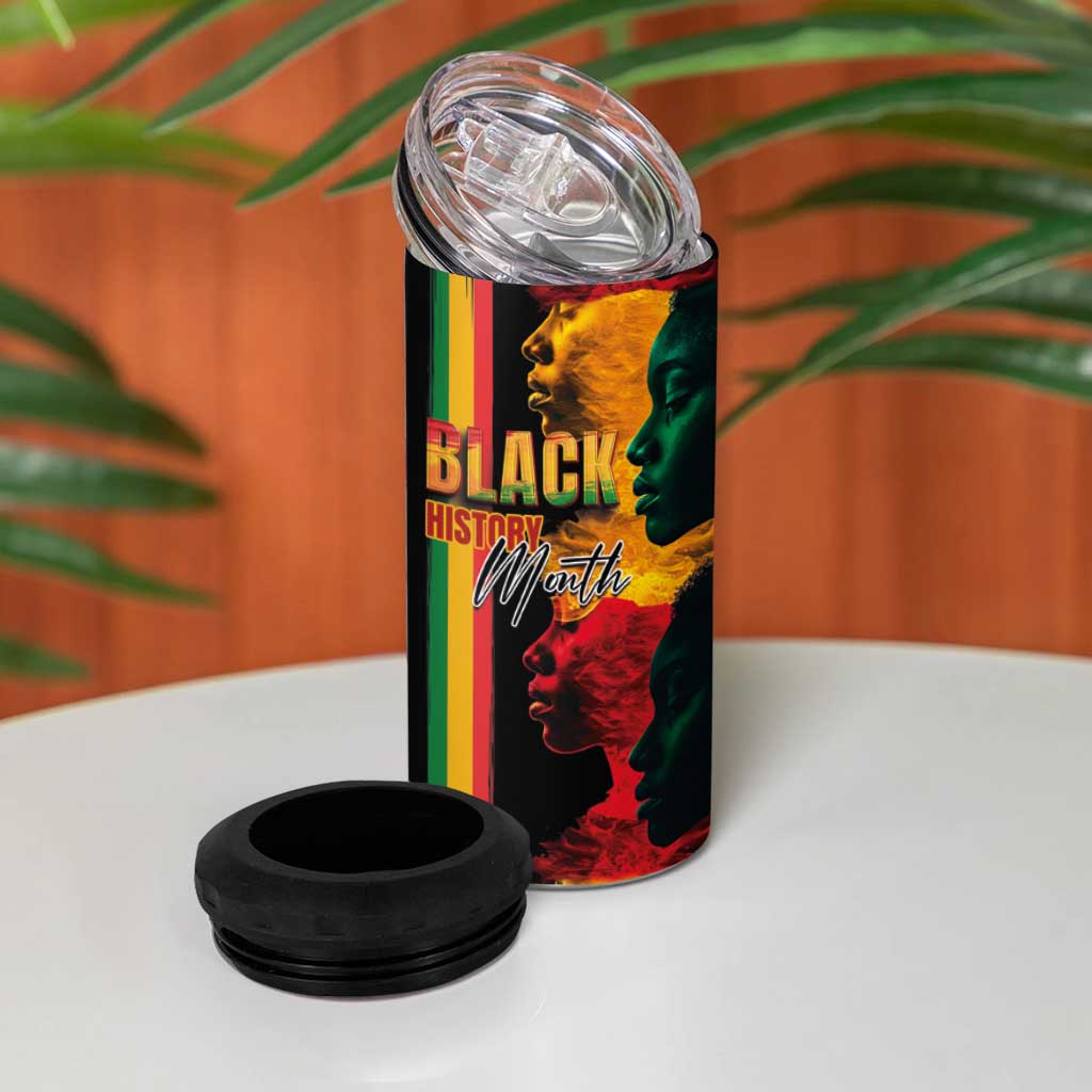 Afro - Black History Month 4 in 1 Can Cooler Tumbler Black Soul - I'm Black Every Month
