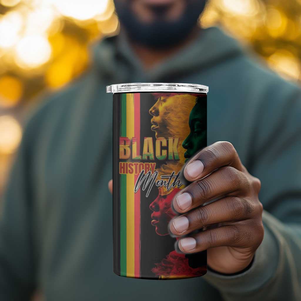 Afro - Black History Month 4 in 1 Can Cooler Tumbler Black Soul - I'm Black Every Month