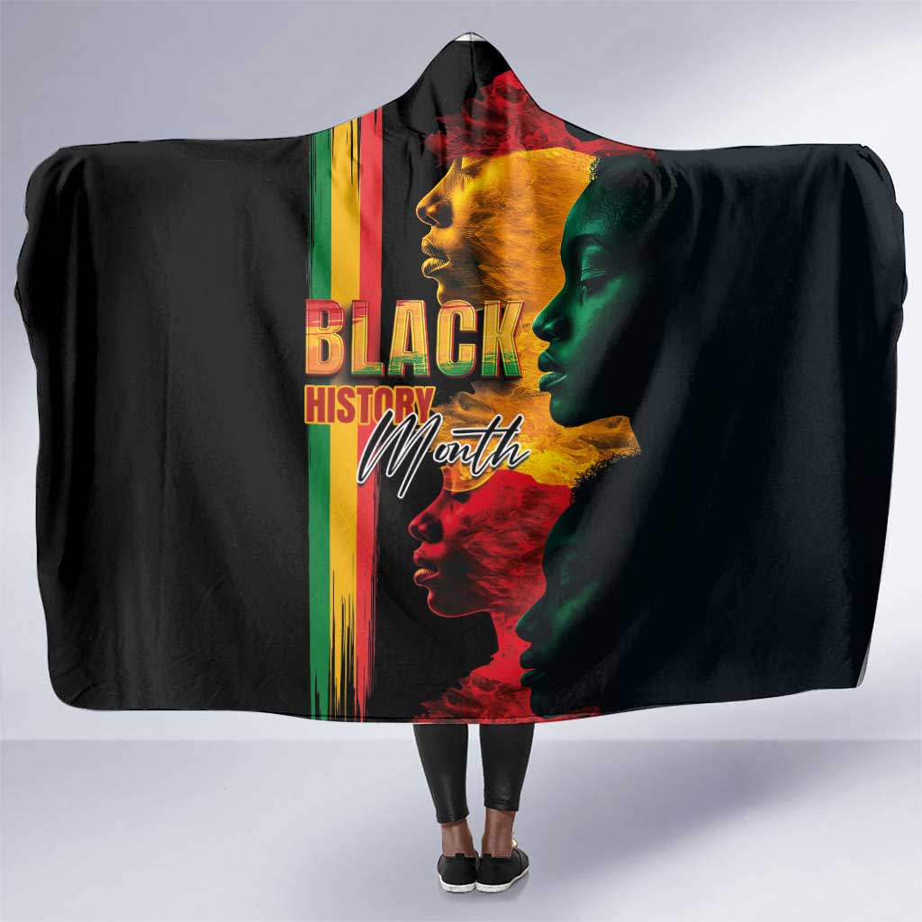 Afro - Black History Month Hooded Blanket Black Soul - I'm Black Every Month