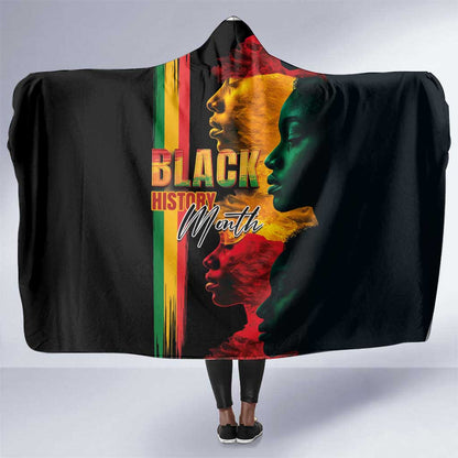 Afro - Black History Month Hooded Blanket Black Soul - I'm Black Every Month