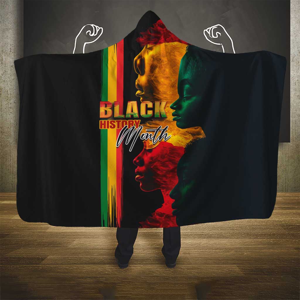 Afro - Black History Month Hooded Blanket Black Soul - I'm Black Every Month