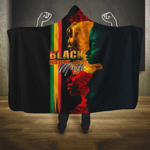 Afro - Black History Month Hooded Blanket Black Soul - I'm Black Every Month