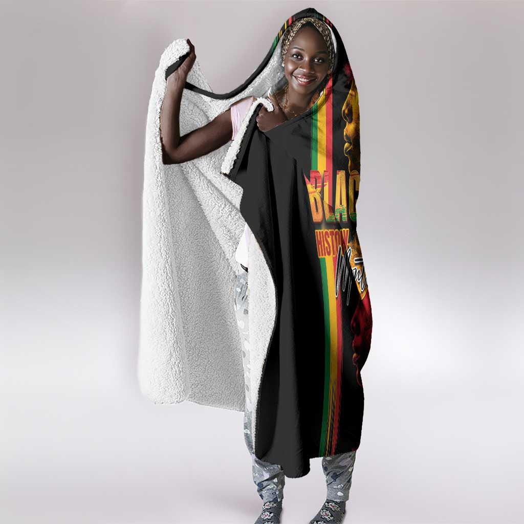 Afro - Black History Month Hooded Blanket Black Soul - I'm Black Every Month