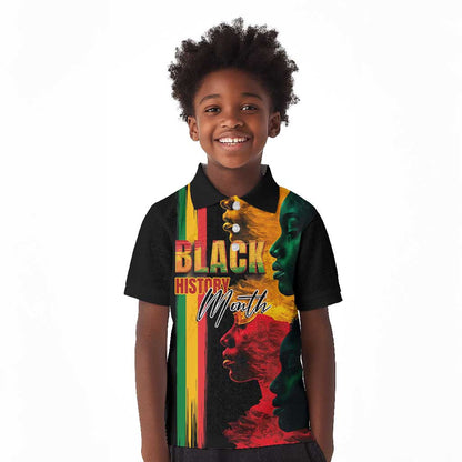 Afro - Black History Month Kid Polo Shirt Black Soul - I'm Black Every Month