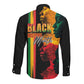 Afro - Black History Month Long Sleeve Button Shirt Black Soul - I'm Black Every Month